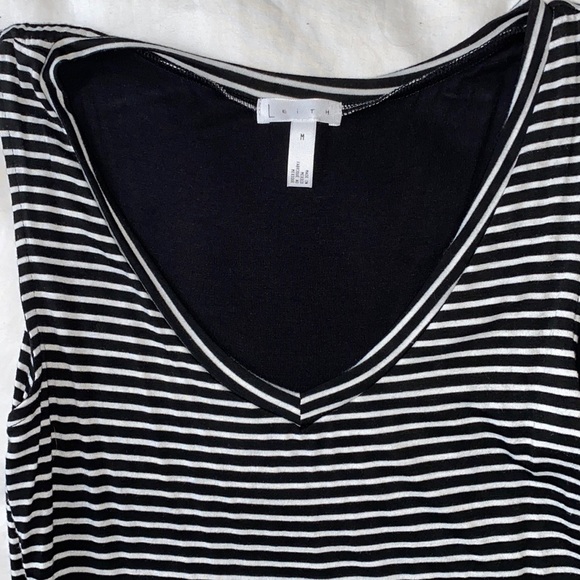 Leith B/W Striped Knit Midi-Dress | Size M - Picture 3 of 6
